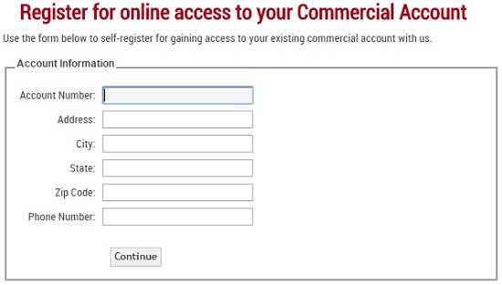 FAQ Image 2 - Commercial Account Registration Form Screenshot Image