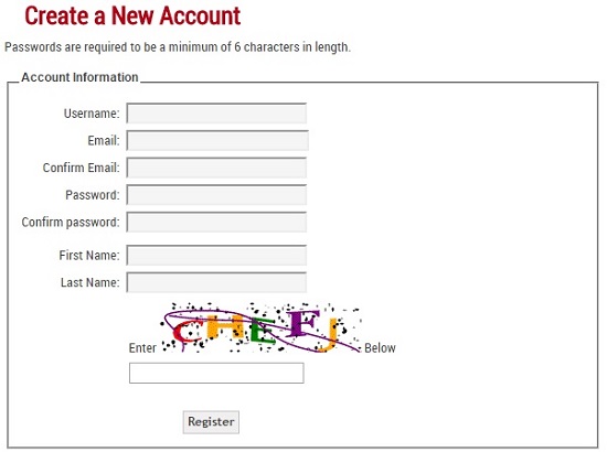 FAQ Image 3 - Account Registration Form Screenshot Image