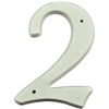 5.25" - 2 White Plastic House Numbers 0