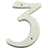 5.25" - 3 White Plastic House Numbers 0
