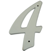 5.25" - 4 White Plastic House Numbers 0