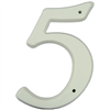 5.25" - 5 White Plastic House Numbers 0