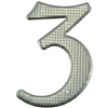Aluminum House Number, 3-3/4", Character: 3, Silver 0