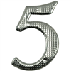 Aluminum House Number, 3-3/4", Character: 5, Silver 0