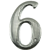 Aluminum House Number, 3-3/4", Character: 6, Silver 0