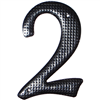 Aluminum House Number, 3-3/4", Character: 2, Black 0