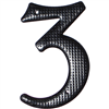 Aluminum House Number, 3-3/4", Character: 3, Black 0