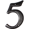 Aluminum House Number, 3-3/4", Character: 5, Black 0