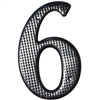 Aluminum House Number, 3-3/4", Character: 6, Black 0