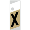 1" - X Black/Gold Slanted Aluminum Letters 0