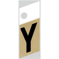 Slanted Aluminum Letter, Character: Y, 1" High, Black/Gold 0