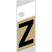 Slanted Aluminum Letter, Character: Z, 1" High, Black/Gold 0