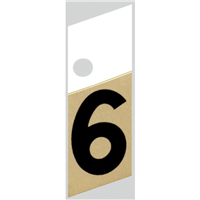 1" - 6 Black/Gold Slanted Aluminum Numbers 0