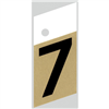 1-1/2" - 7 Black/Gold Slanted Aluminum Numbers 0