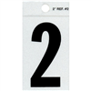 2" - 2 Black Straight Reflective Numbers 0