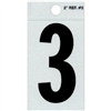 2" - 3 Black Straight Reflective Numbers 0