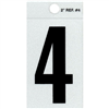 2" - 4 Black Straight Reflective Numbers 0