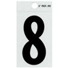 2" - 8 Black Straight Reflective Numbers 0