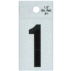 1-1/2" - 1 Black Straight Reflective Numbers 0
