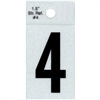 1-1/2" - 4 Black Straight Reflective Numbers 0