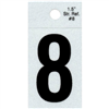 1-1/2" - 8 Black Straight Reflective Numbers 0