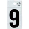 1-1/2" - 9 Black Straight Reflective Numbers 0