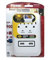 Surge Protector 3 Outlet/2 Usb Ports PB802112 0