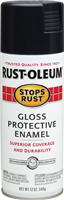 Spray Paint Rustoleum Stops Rust Enamel Black Gloss 12oz 0