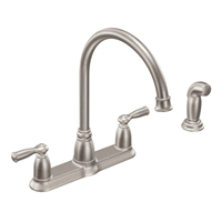 Faucet Moen Kitchen 2 Handle Stainless Steel w/ Spray Banbury CA87000SRS 0