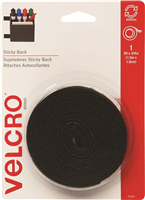 Velcro Tape 3/4" x 5' Black 5 lb Weight Capacity 90086 0
