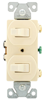 Switch Double Light Almond S/Pole 15Amp 271LA 0