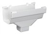 Gutter End with 2"X3" Drop Outlet White Vinyl Style K Traditional M0506-6 0