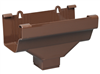 Gutter End with 2"X3" Drop Outlet Brown Vinyl Style K Traditional M1506 0