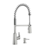 Faucet Moen Kitchen 1 Handle Stainless Steel Pull Down Spray w/ Soap Dispenser Commercial l Edwyn 87807SRS 0