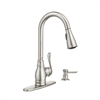 Faucet Moen Kitchen 1 Handle Stainless Steel Pull Down Spray w/ Soap Dispenser Anabelle CA87003SRS 0
