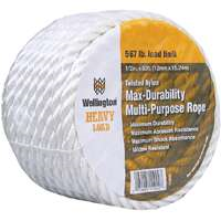 Rope Nylon 1/2"X 50' White Twisted 11002 0