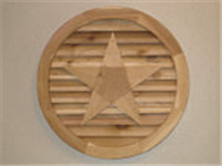 Wood Louver Vent 12" Round with Star Cedar 0
