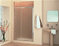Shower Door Pivot Silver Frame Pebbled Glass 31-1/4"-36" 1500D36S 0