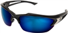 Safety Glasses Khor Black Frame/Polarized Aqua Precision Blue Mirror Lenses TSDKAP218-G2 0