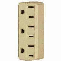 Cube Tap 3 Outlet Ivory Grounded 1147V-BOX 0