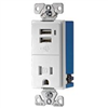 Receptacle*D*Combo 15A/Usb White Tr7740W-K 0