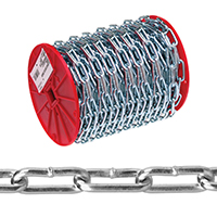 Chain Ft Straight Link Coil 2/0 520Lb WLL 125' Spool (By-the-Foot) 072-3627 0