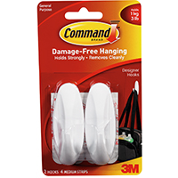 Command Strips Hook w/ Adhesive Designer Medium 17081 0