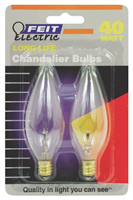 40-Watt *D*Chandelier Bulb Straight Tip Candelabra Base Incandescent (2Pk) BP40CTC 0