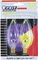 60-Watt *D*Dimmable Chandelier Bulb Straight Tip Candelabra Base Incandescent (2Pk) BP60CTC 0