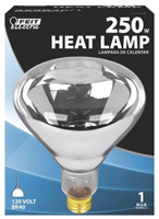 Bulb Incandescent 250-Watt Infared Reflector Heat Lamp E26 Base Feit 250R40/1 0