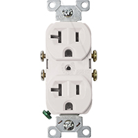 Receptacle Duplex White 877W-Bx 20Amp Grounded 0