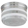 Light Fixture Ceiling Chrome 8-3/4" w/ White Ring on Lens F14CH02-80023L 0