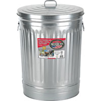 Trash Can 30Gal Galvanized W/Lid 1270/630Cm 0