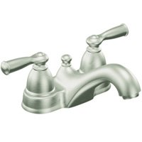 Faucet Moen Lavatory 2 Handle Brushed Nickel w/ Pop-Up Banbury Ws84912Srn 0